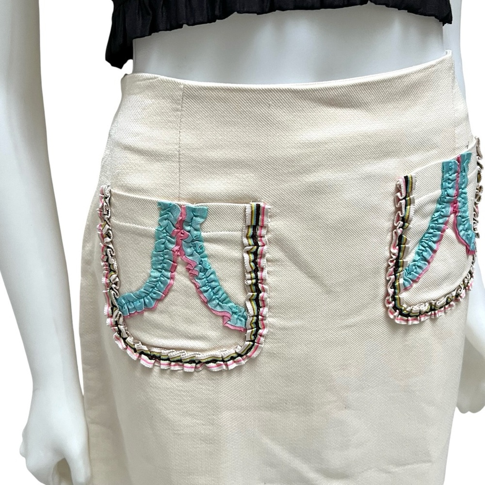 Vintage CYTHIA‎ RAWLEY Silk Mini Skirt Preppy Light Academia Coquette Girl 90's - Picture 3 of 17